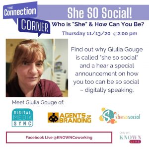 Connection Corner episode on 11/13/20 with Giulia Gouge